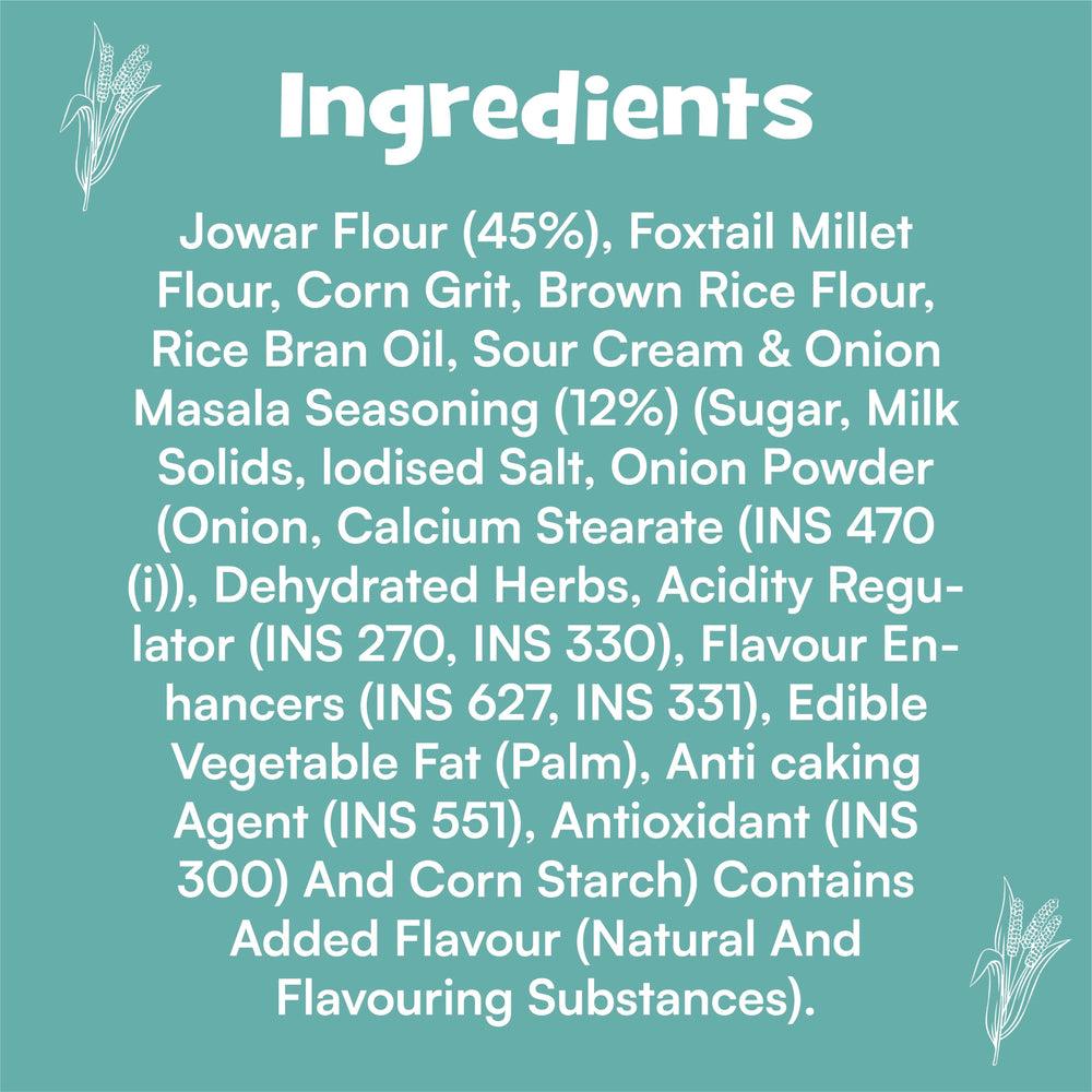 Nourish You Multigrain Wave Chips, Sour Cream & Onion 60g | Healthy Baked Snacks-60g - EarthBased