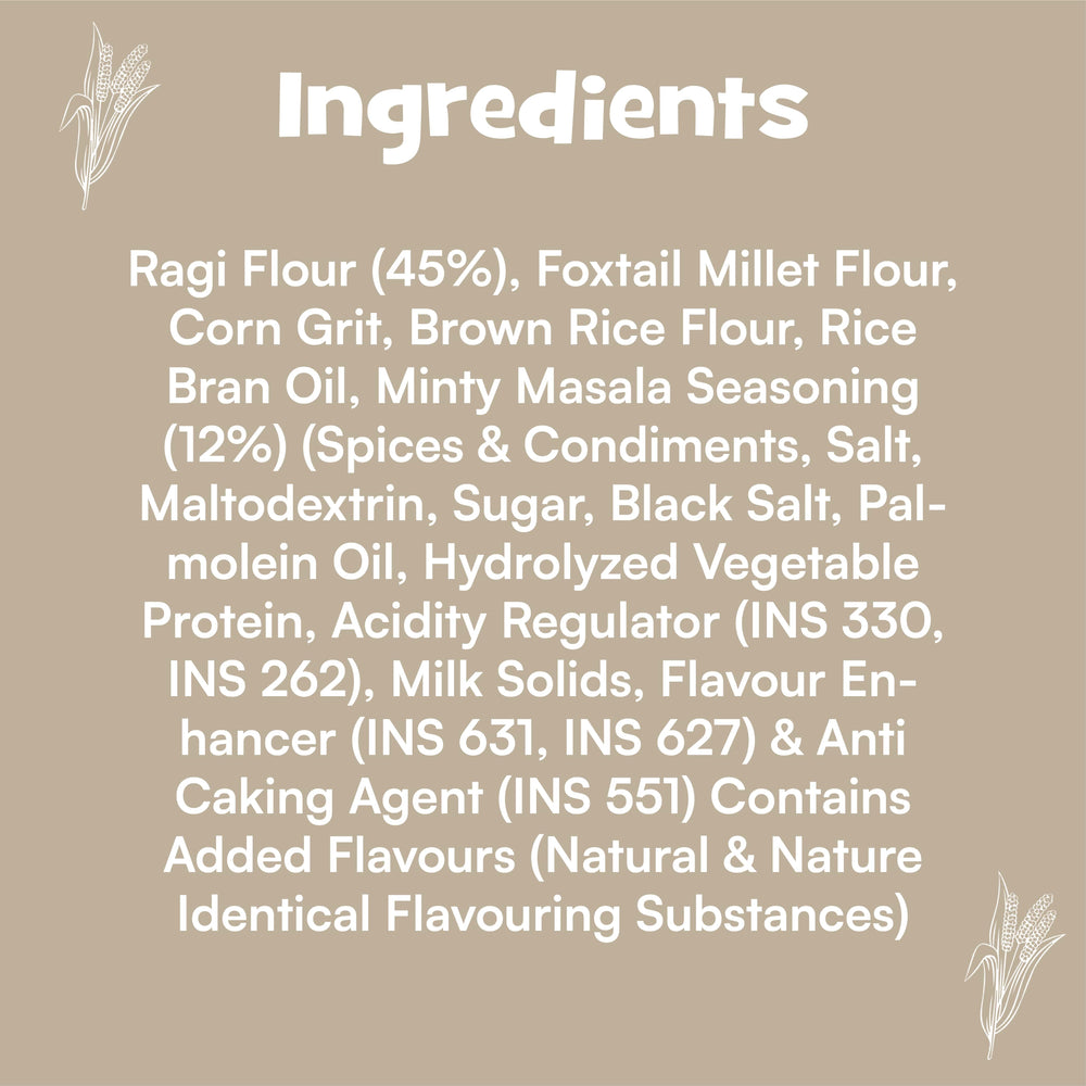 Nourish You - Ragi Sticks ( Chips ) - Tangy Mint Flavour - Healthy Baked Snacks-60g | Pack of 3 - EarthBased