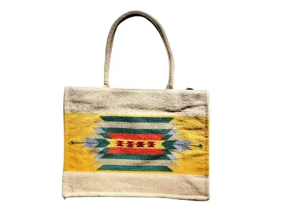 Craftinence Women Boho Sutra Marigold tote handbags for women - Handmade Artisanal Eco-Friendly Upcycled Cotton Handbag - EarthBased