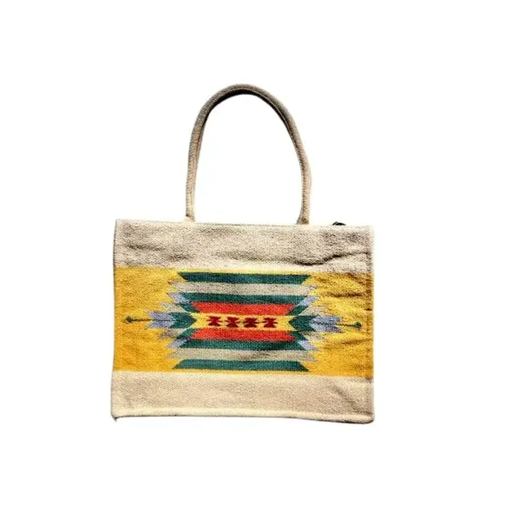 Craftinence Women Boho Sutra Marigold tote handbags for women - Handmade Artisanal Eco-Friendly Upcycled Cotton Handbag - EarthBased