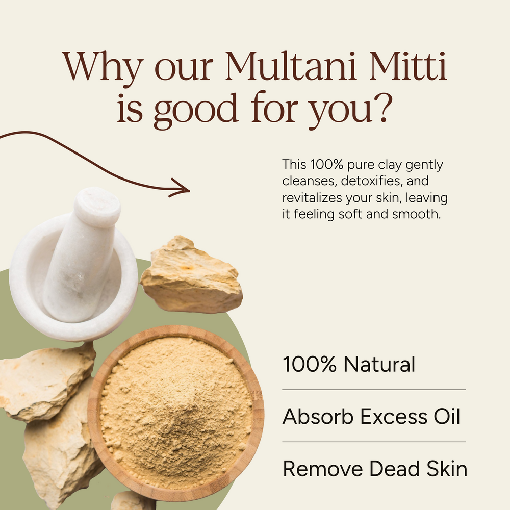 Multani Mitti Powder (Fuller Earth) | Pack of 3 - EarthBased