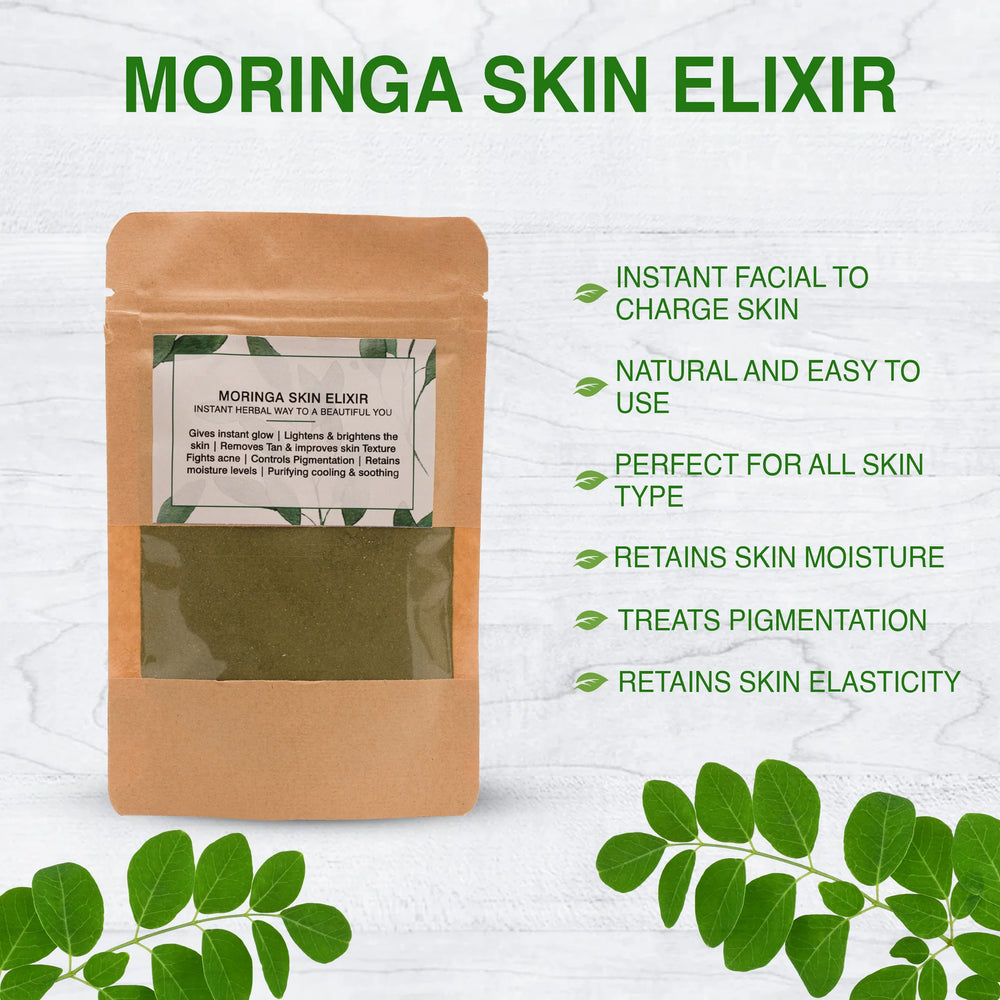 Daivik Moringa Skin Elixir | 100% Natural | Pigmentation & Blemish Removal, Anti Acne, Tan Removal | 50 g - EarthBased