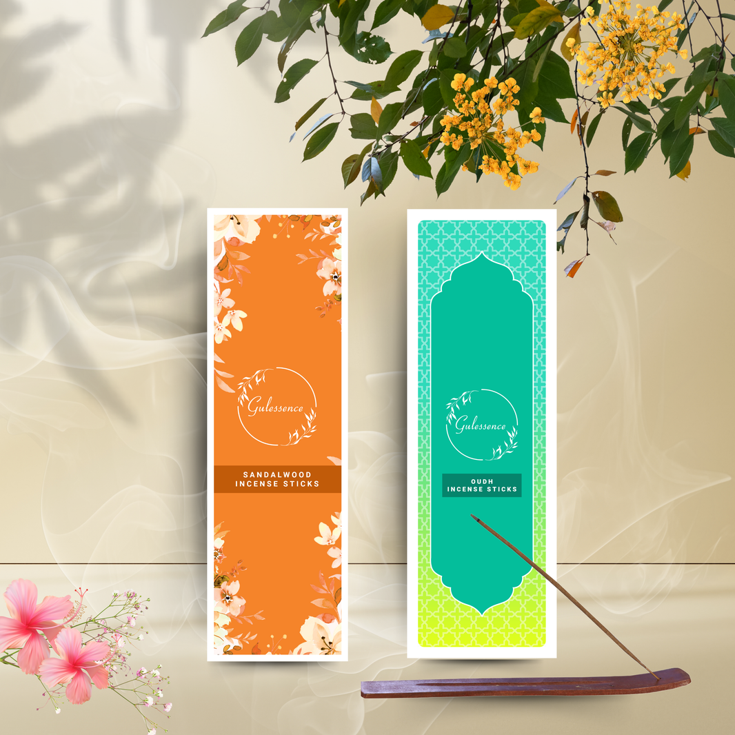 Sandalwood & Oudh Incense stick - Made from Temple Flowers | Combo Boxes | Gulessence - Gulessence