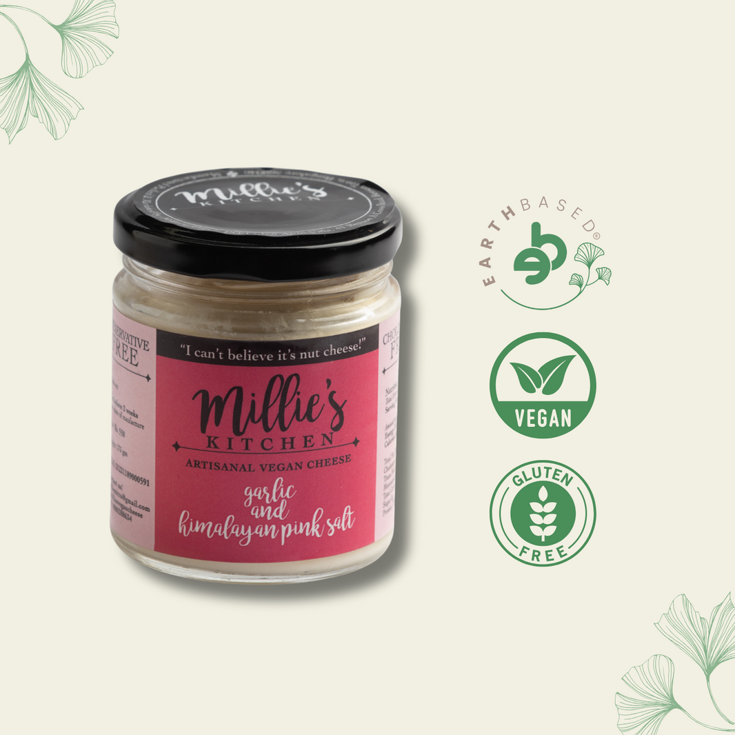 Garlic and Pink Himalayan Salt | Millie's Vegan Cheese - EarthBased