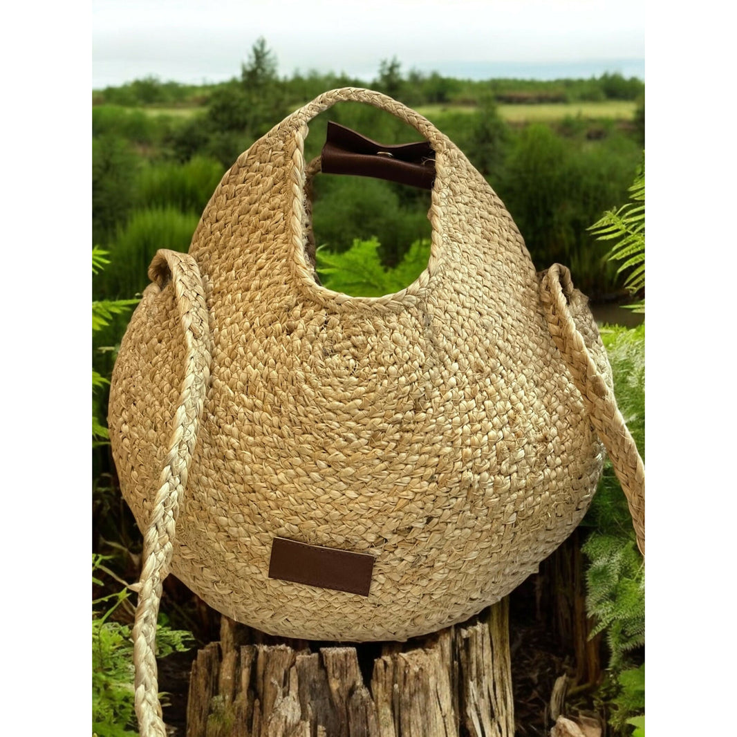 ONEarth round ethnic jute sling bag