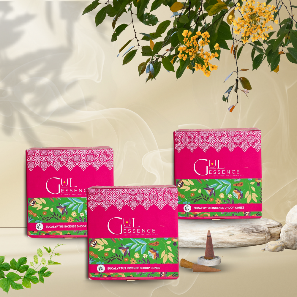 Eucalyptus Dhoop Cones | Made from Temple Flower | Gulessence - EarthBased