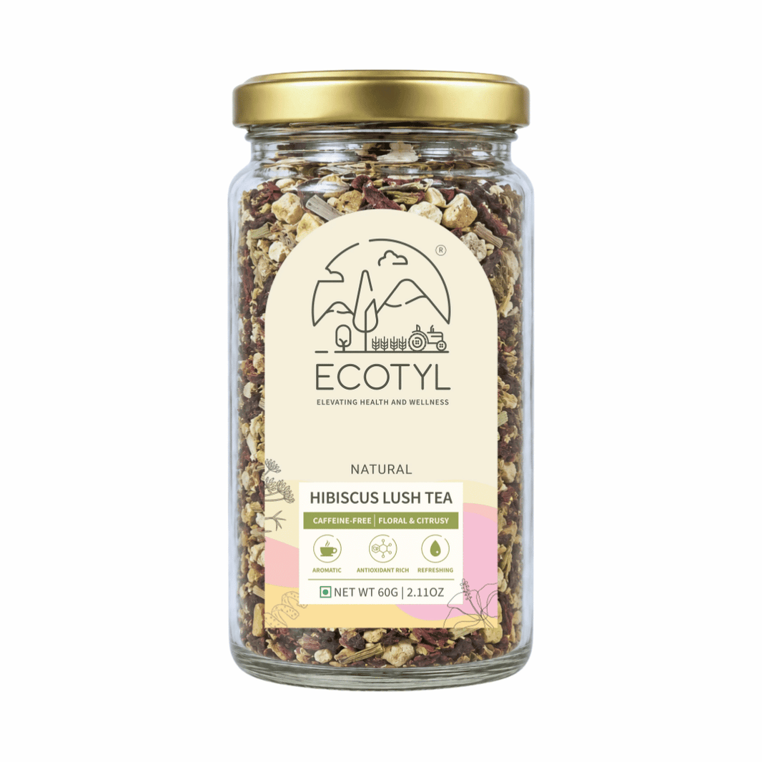 Ecotyl Hibiscus Lush Tea | Rich in Antioxidants | Herbal Tea | 60g
