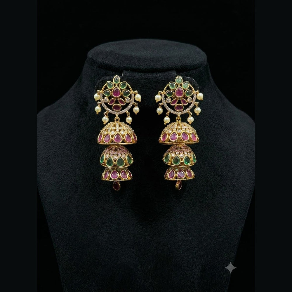 Layered Jhumka Drop Earrings