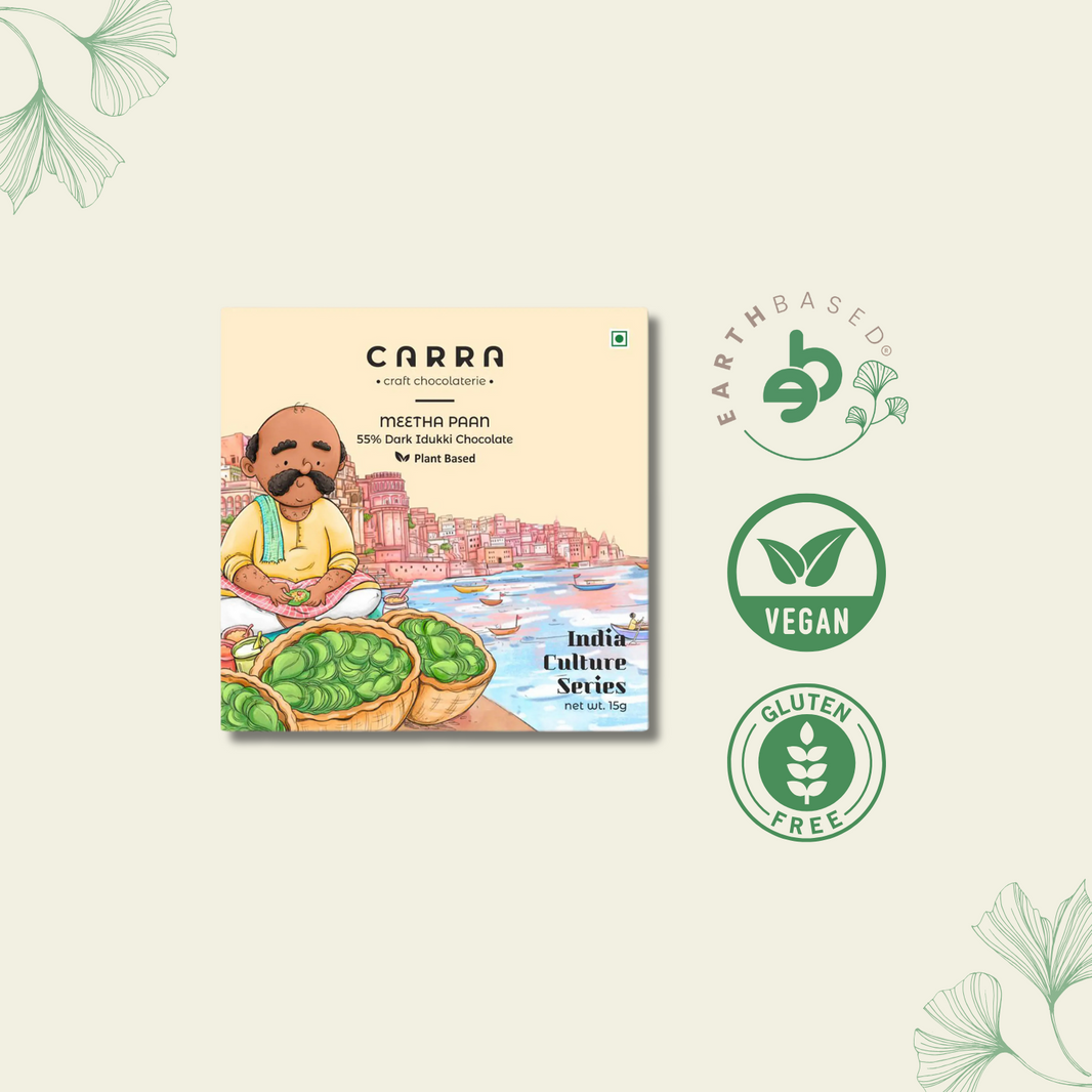 CARRA Meetha Paan in 55% Dark Chocolate 15G - EarthBased