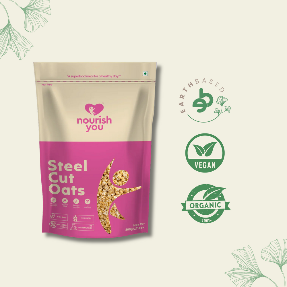 Nourish You Organic Steel cut oats - 2 x 500g - EarthBased