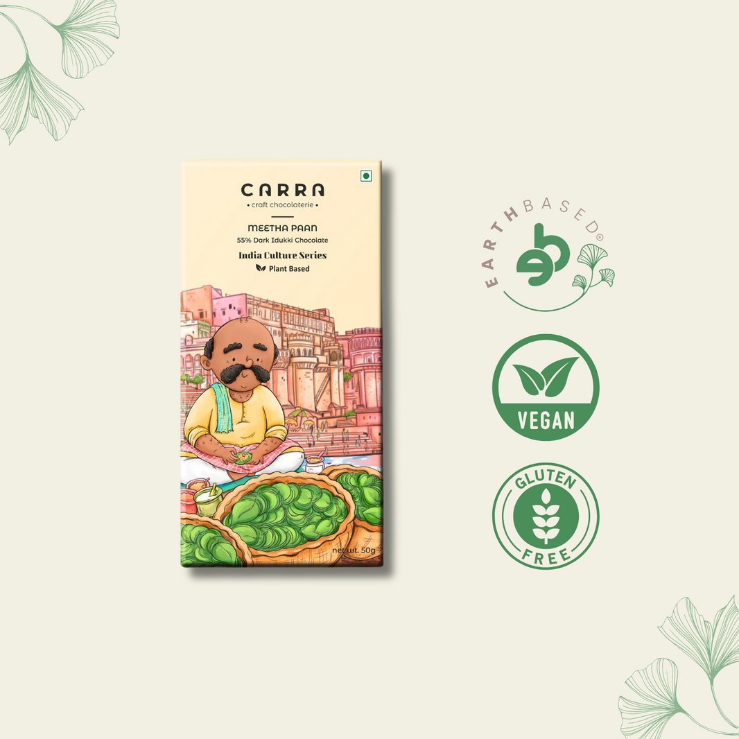 CARRA Meetha Paan in 55% Dark Chocolate 50G - EarthBased