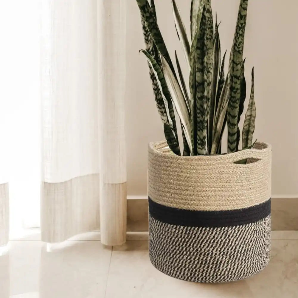 Black Jute Rope Baskets / Planters - EarthBased
