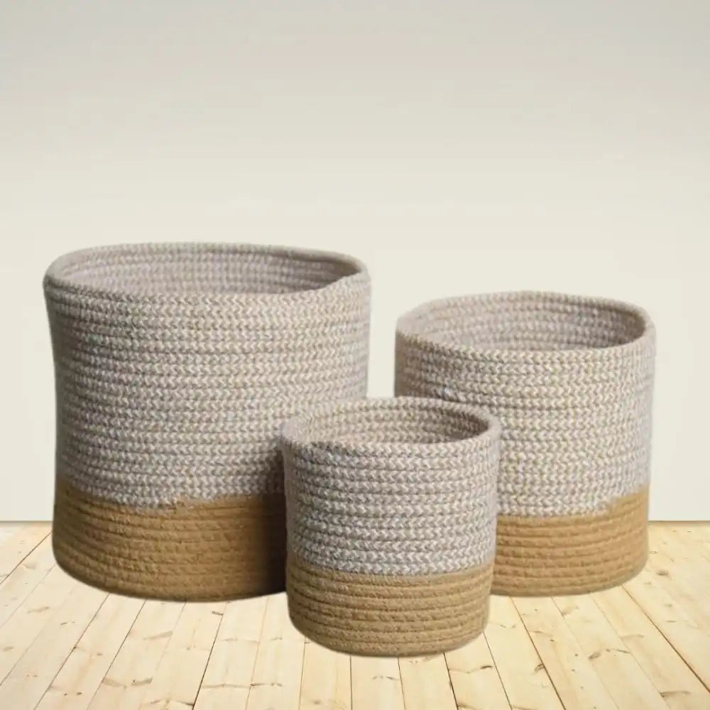 Dual tone Jute Baskets - EarthBased