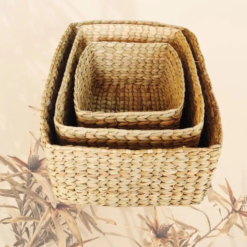 Set of 3 baskets - Water Reed (Kauna Grass) - EarthBased