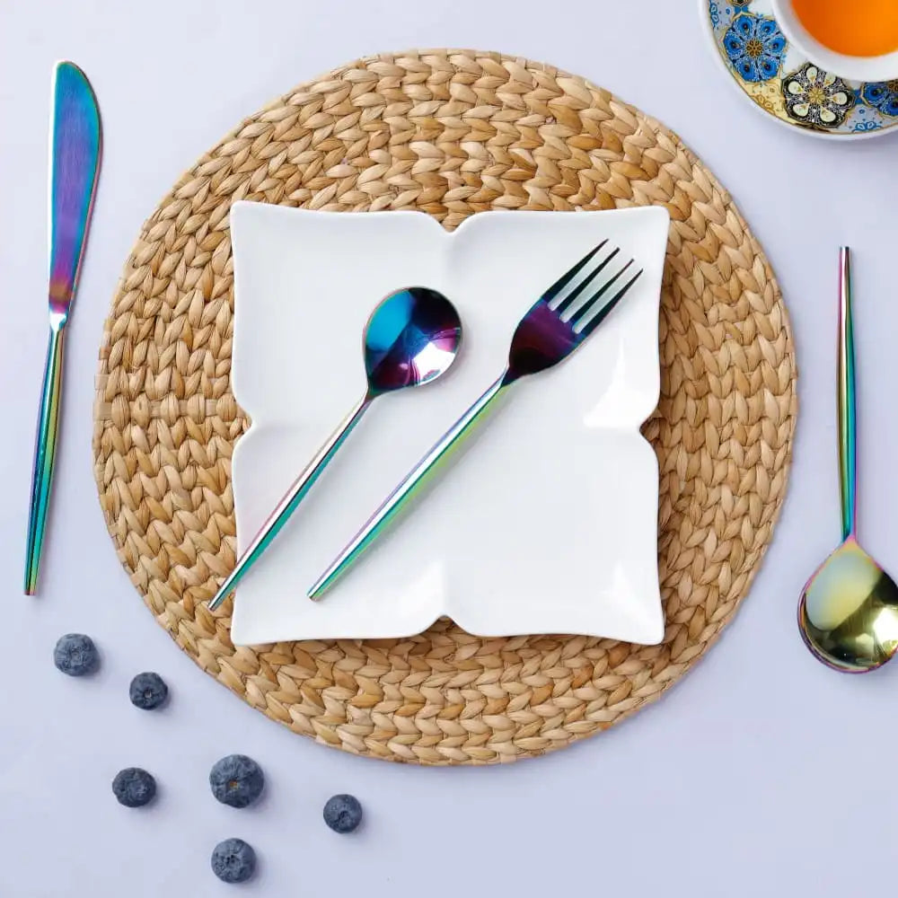 Rainbow Steel Cutlery Set - Full - EarthBased