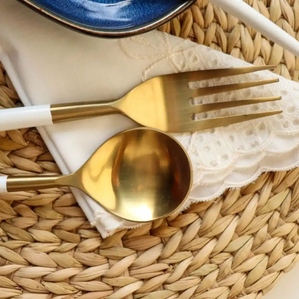 Designer Steel Cutlery Set (white) - EarthBased