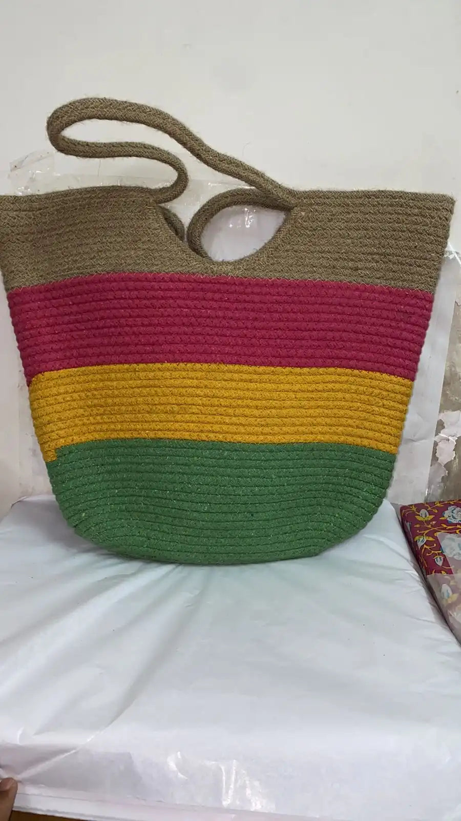 Colourfull Jute Tote Bag - EarthBased