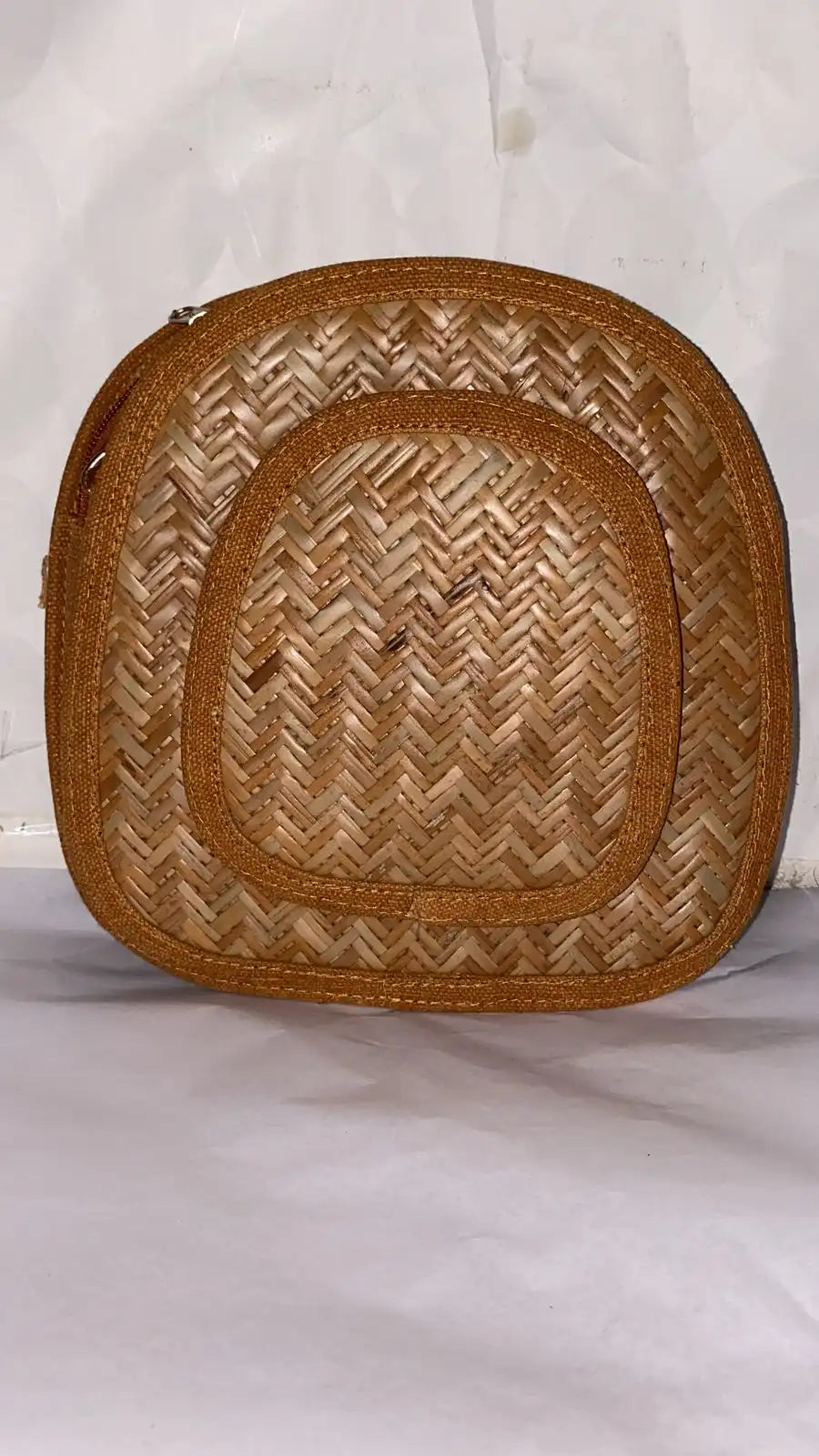 Oval Shital Pati & Jute Sling Bag - EarthBased