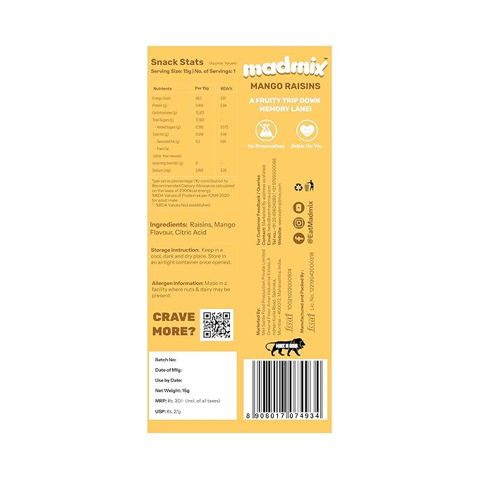 Raisins - Mango | Pack of 10 - EarthBased