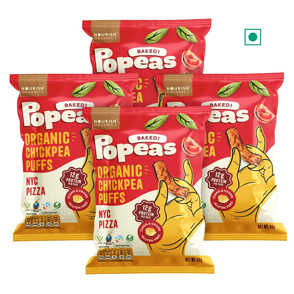 Nourish Organics Chickpea Puffs | NYC Pizza (Pack x4) - EarthBased