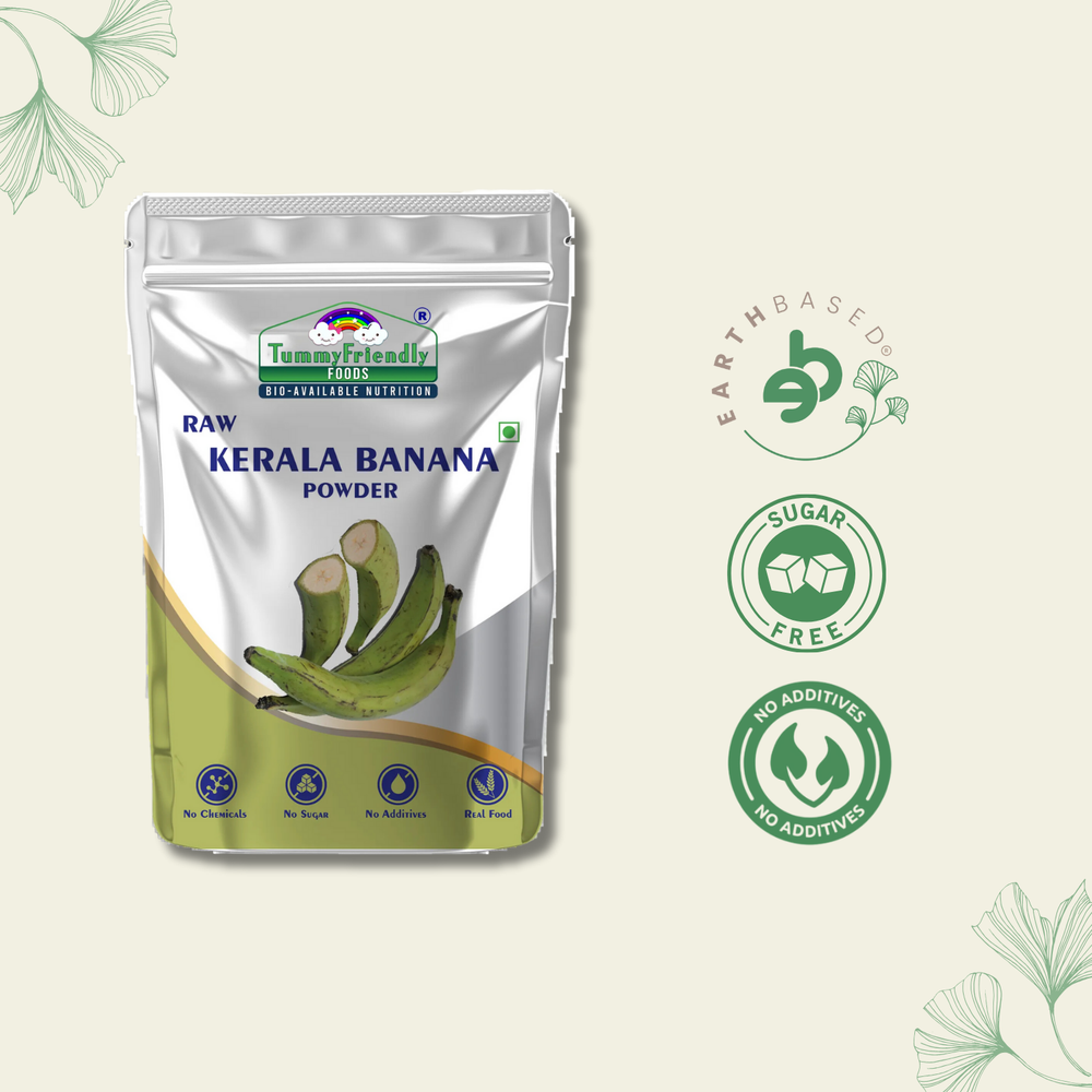 TummyFriendly Foods Natural Raw Kerala Banana Powder | Raw Nendran Banana Powder | No Chemicals Cereal (200 g) - EarthBased