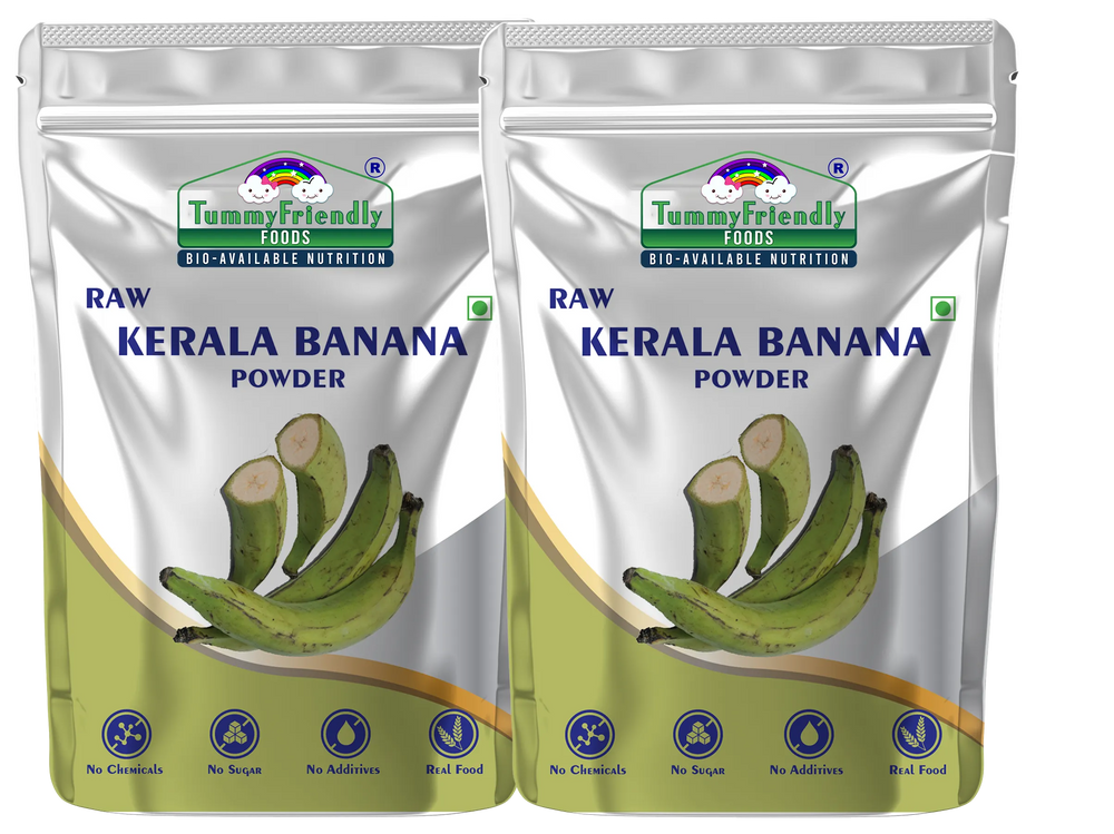 TummyFriendly Foods Natural Raw Kerala Banana Powder | Raw Nendran Banana Powder | No Chemicals Cereal (400 g, Pack of 2) - EarthBased