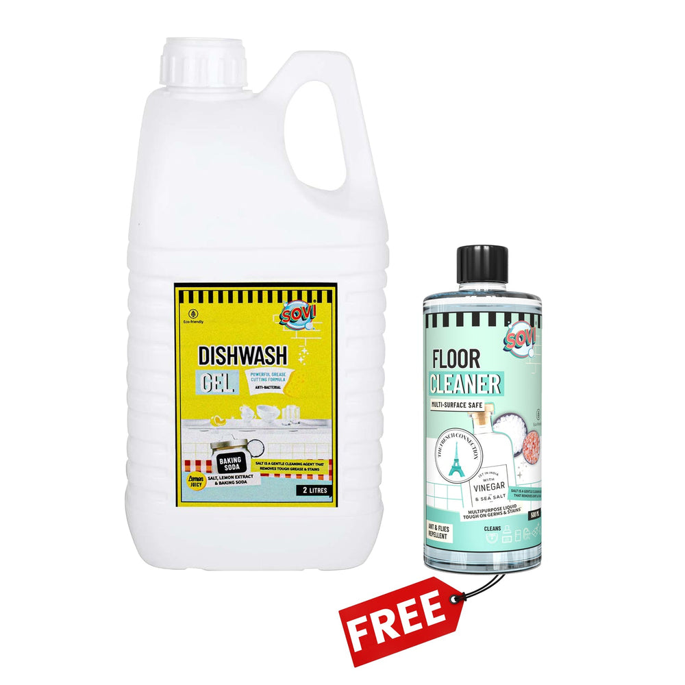 SOVI® Dishwash Liquid Gel 2 Liters | SOVI® 500 ml (₹149) Floor Cleaner Free - EarthBased