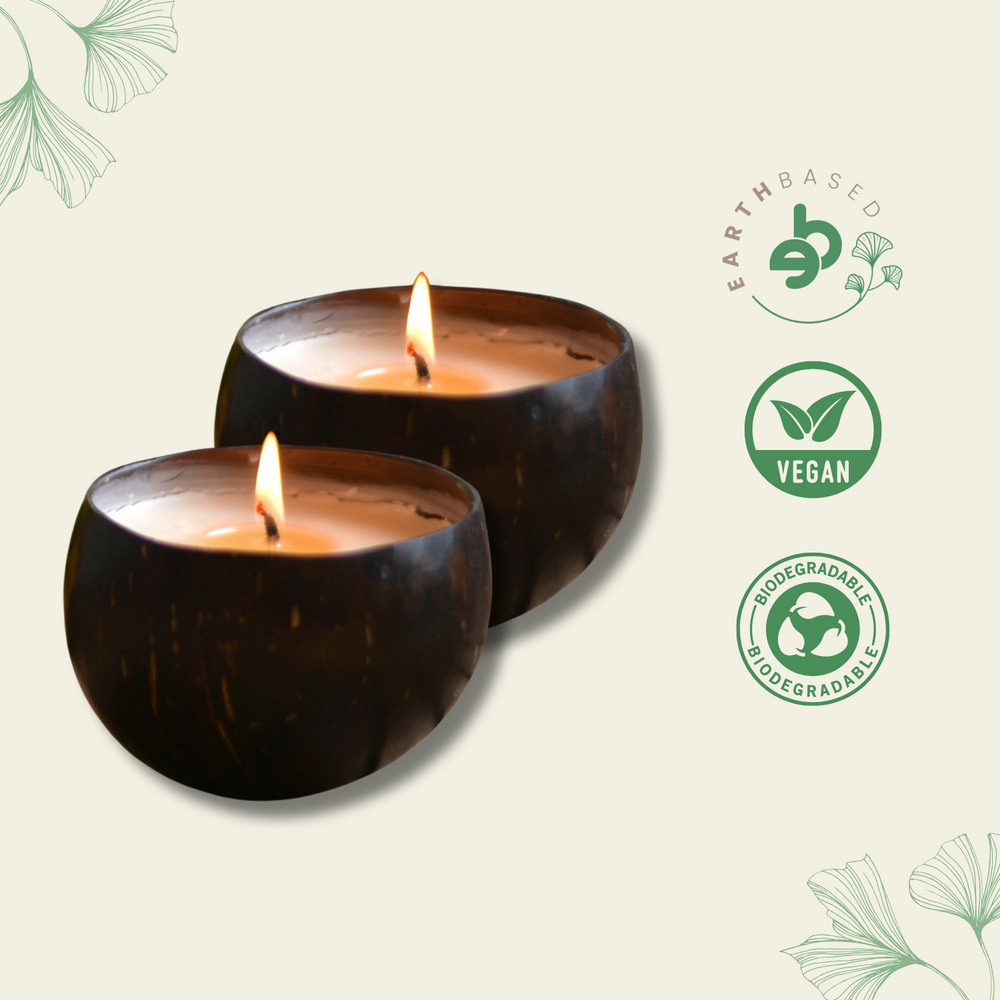 Coconut Shell Candle - Patchouli & Rosewood | Ecotyl - EarthBased