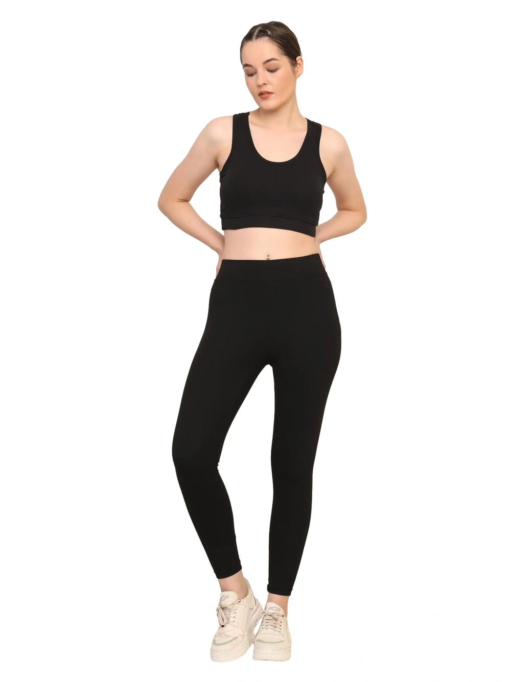Women Black Padded Bra & Leggings Set - EarthBased