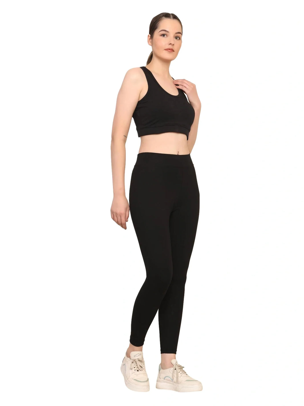 Women Black Padded Bra & Leggings Set - EarthBased