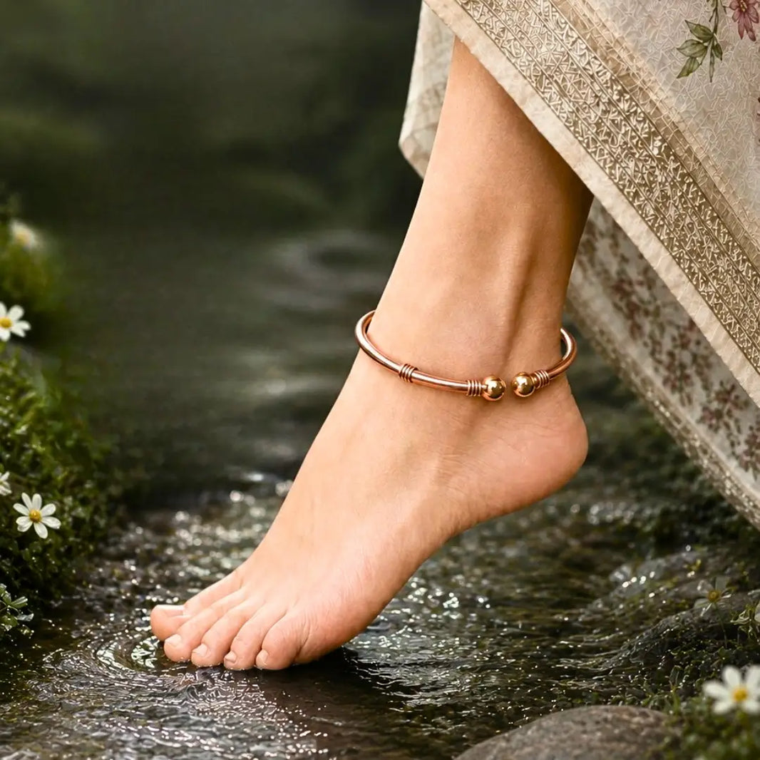 Pure Copper Anklet & Armlet for Men & Women | Ayurvedic Healing Kada