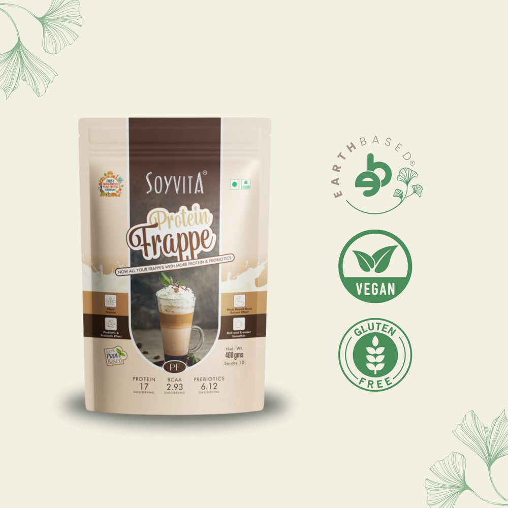 SOYVITA – PROTEIN FRAPPE WITH PREBIOTICS AND PROBIOTICS | NON DAIRY | Serves – 10 (400 Gms) - EarthBased