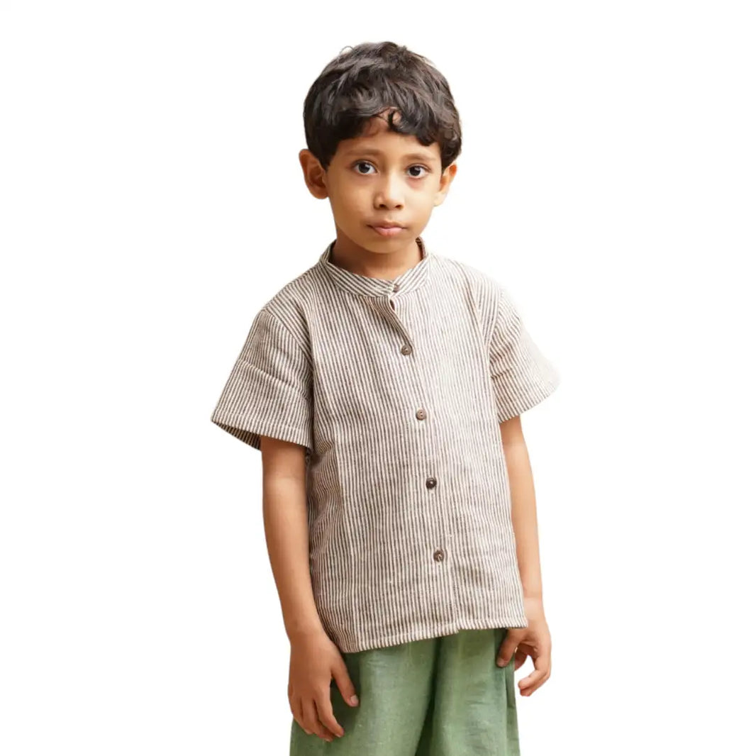 Stripes' - Boys' Khadi Shirt - EarthBased