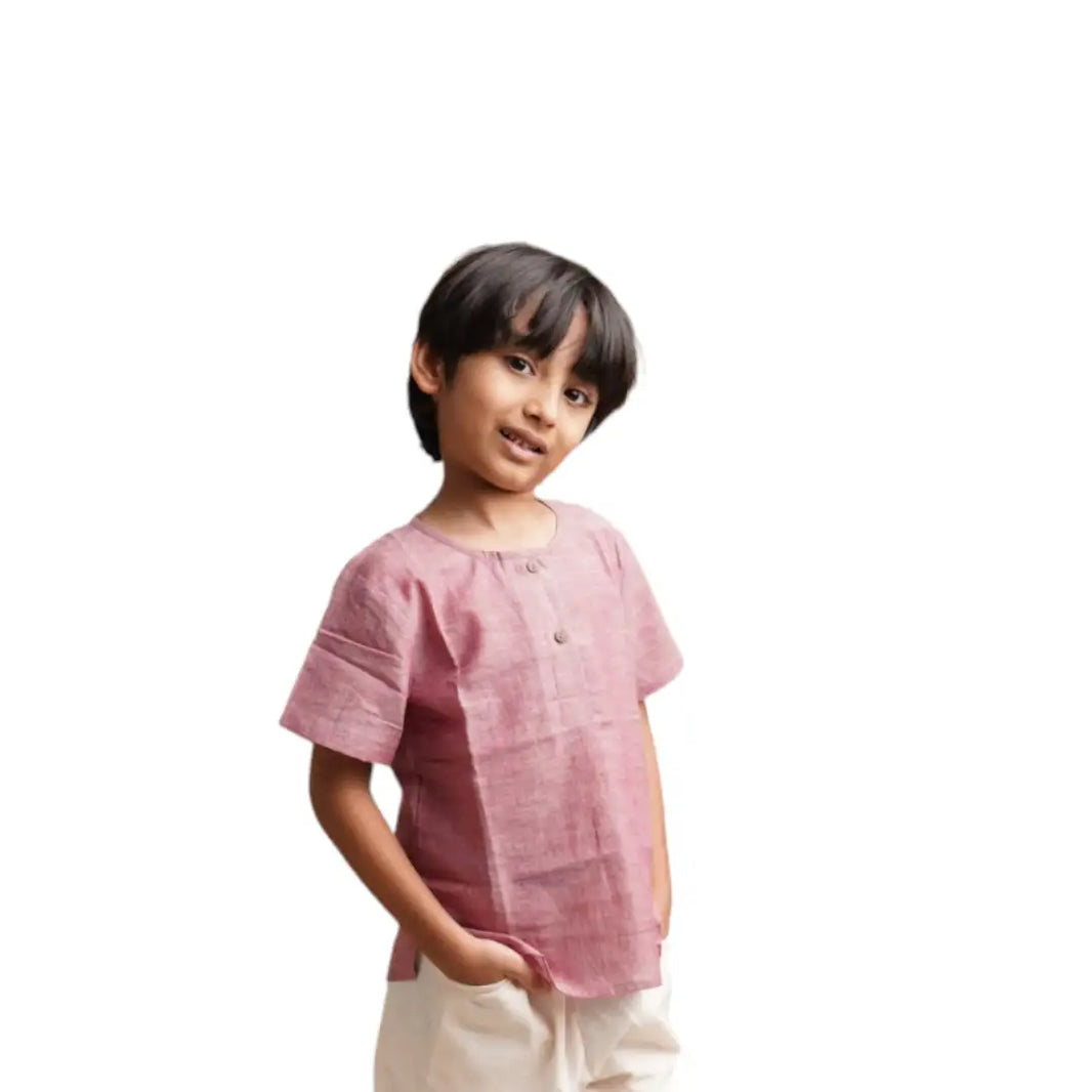 Kurta Shirt' - Boys' Cotton Shirt - EarthBased