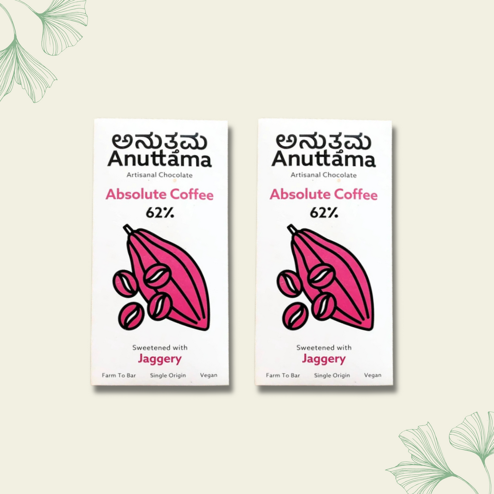 Absolute Coffee | 62% Cocoa | Sweetened with Jaggery | by Anuttama - EarthBased