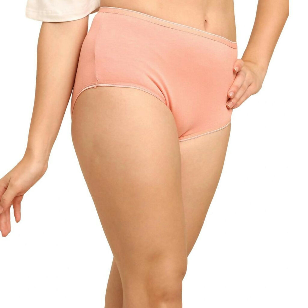 Bamboo Fabric Women's Hipster Panty | Peach and Black | Set of 2 - EarthBased