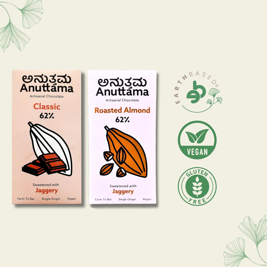 Anuttama | Dark Chocolate | Classic + Roasted Almonds | Combo - EarthBased
