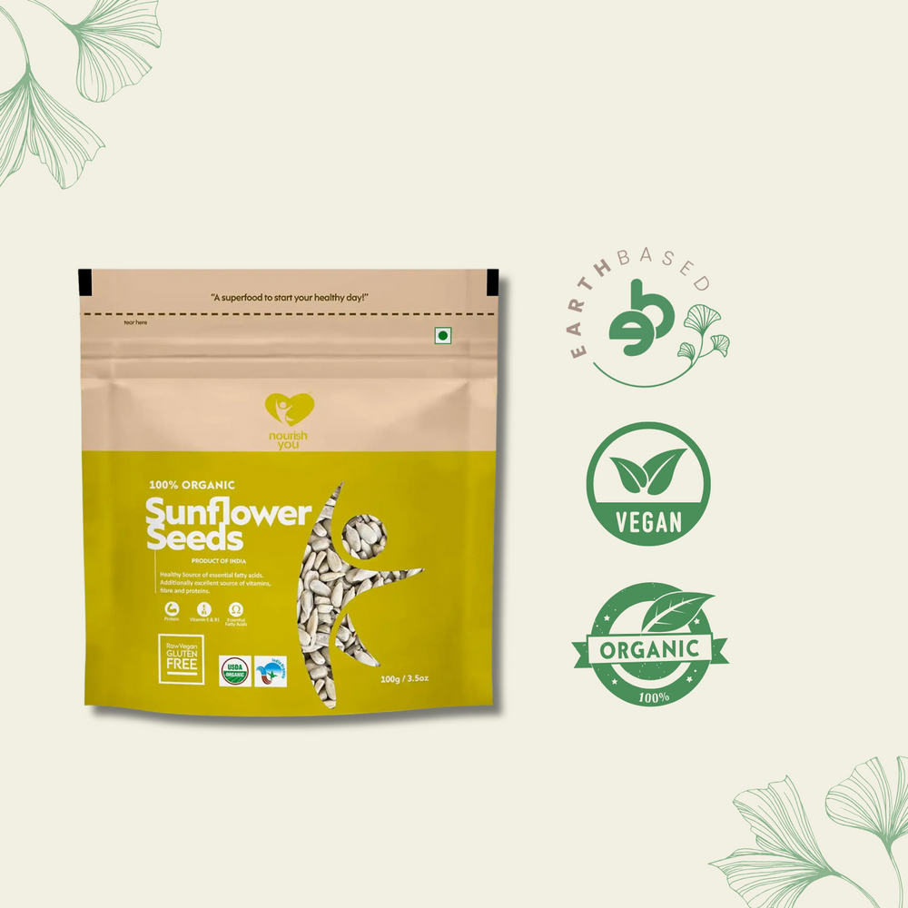 Nourish You ORGANIC RAW SUNFLOWER SEEDS 100G | Pack of 4 - EarthBased
