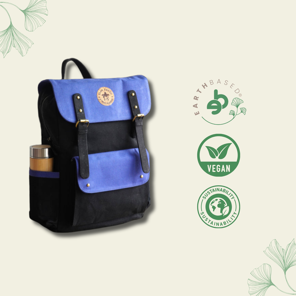 Dugong Backpack- Royal Blue & Charcoal Black | Clan Earth - EarthBased