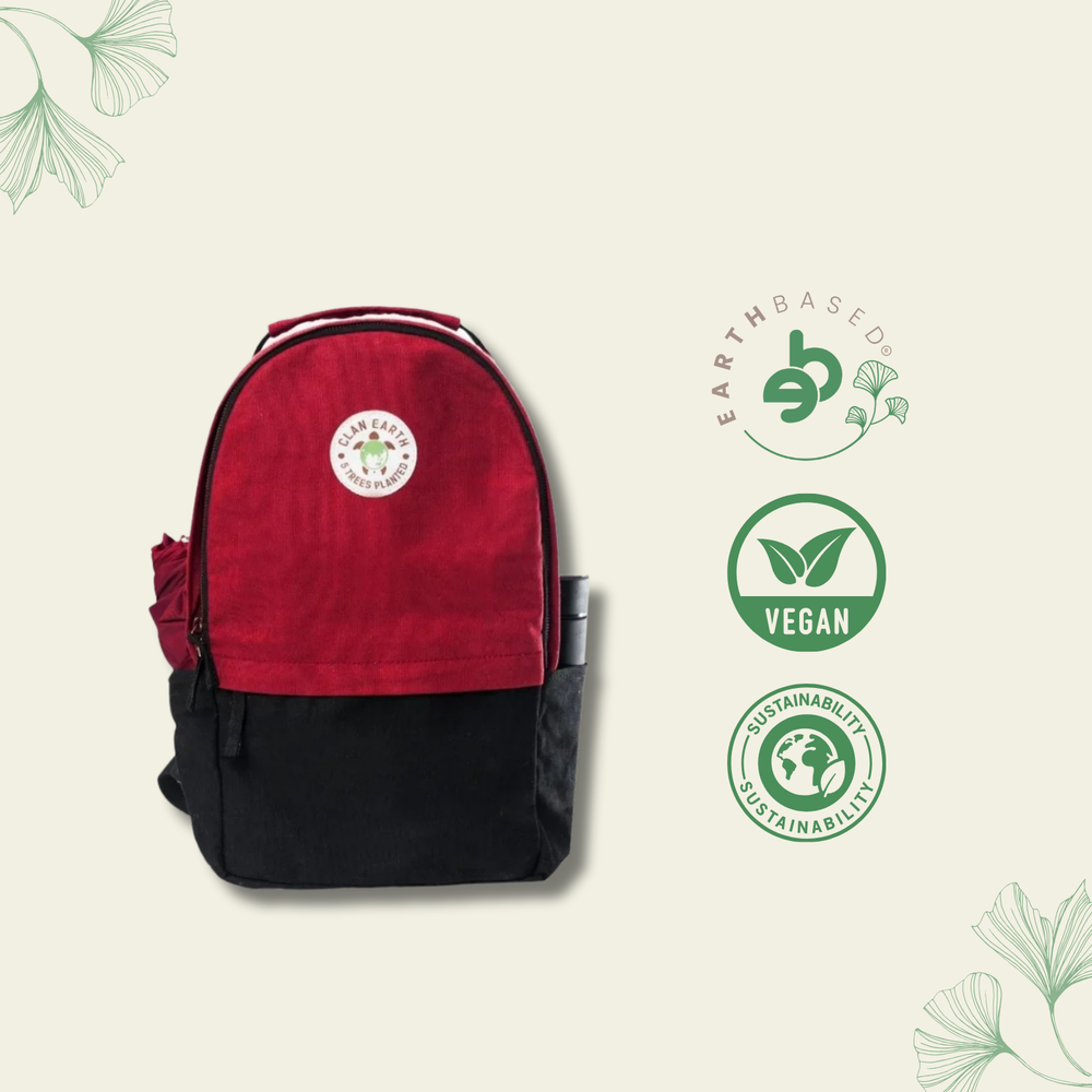Amur Backpack - Cherry Red & Charcoal Black | Clan Earth - EarthBased