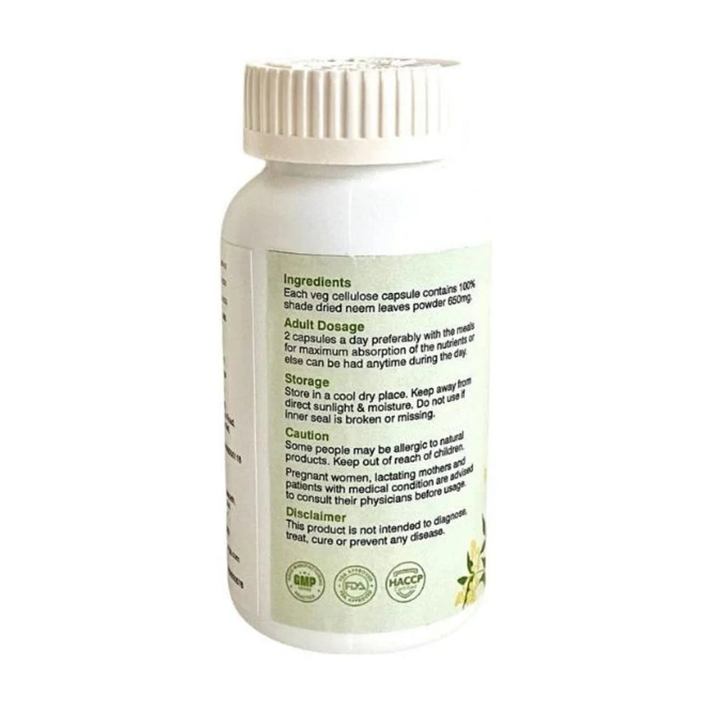 Daivik Moringa Neem Veg Capsules | 100% Natural | Detox, Skin Care, Anti Inflammatory | 100 Caps Each - EarthBased