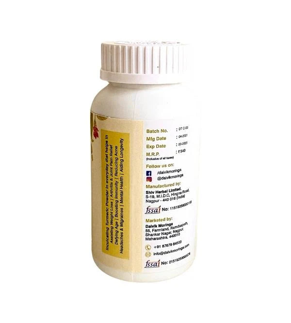 Daivik Moringa Turmeric Veg Capsules | 100% Natural | Immunity Booster, AntiInflammatory, Antioxidant | 100 Caps Each - EarthBased