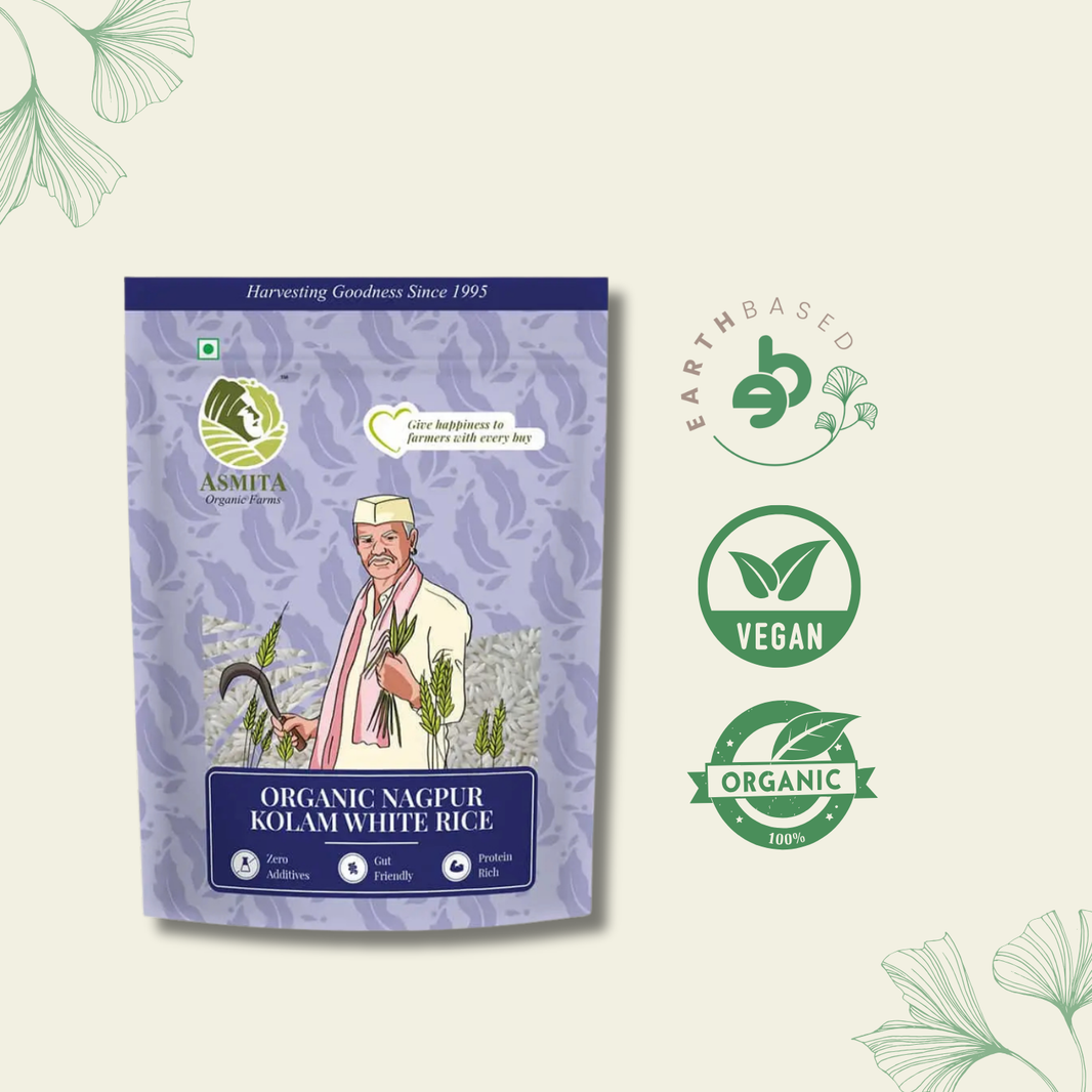 Organic Kolam White Rice - 1 kg - EarthBased
