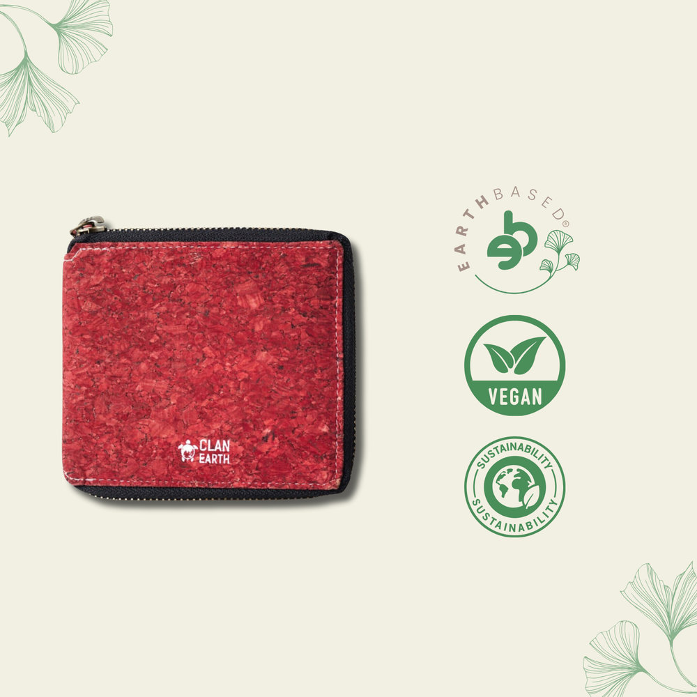 Kiwi Cork Wallet - Premium Red Cork | Clan Earth - EarthBased