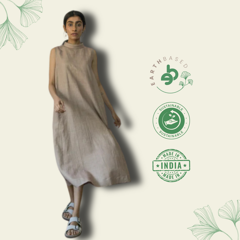 HIGH-NECK A-LINE DRESS - EarthBased