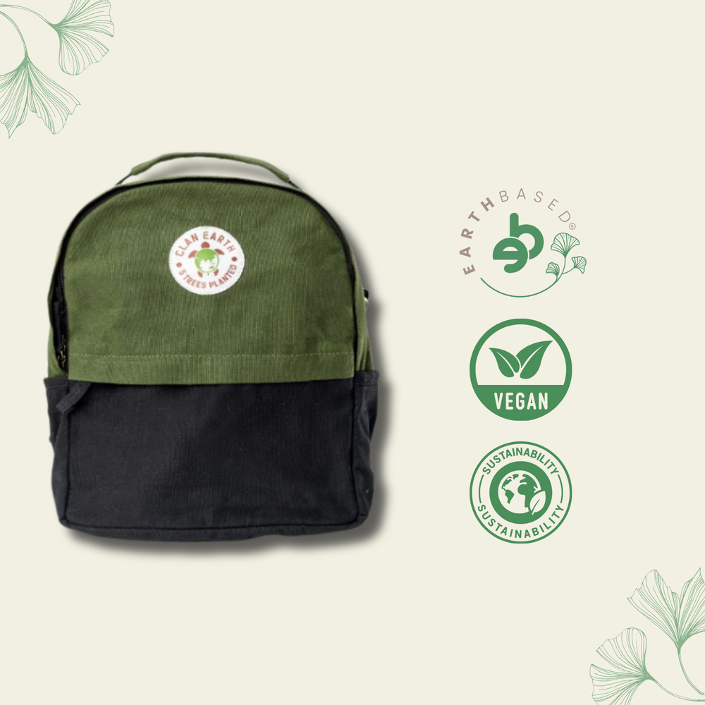 Koala Backpack - Olive Green & Charcoal Black | Clan Earth - EarthBased