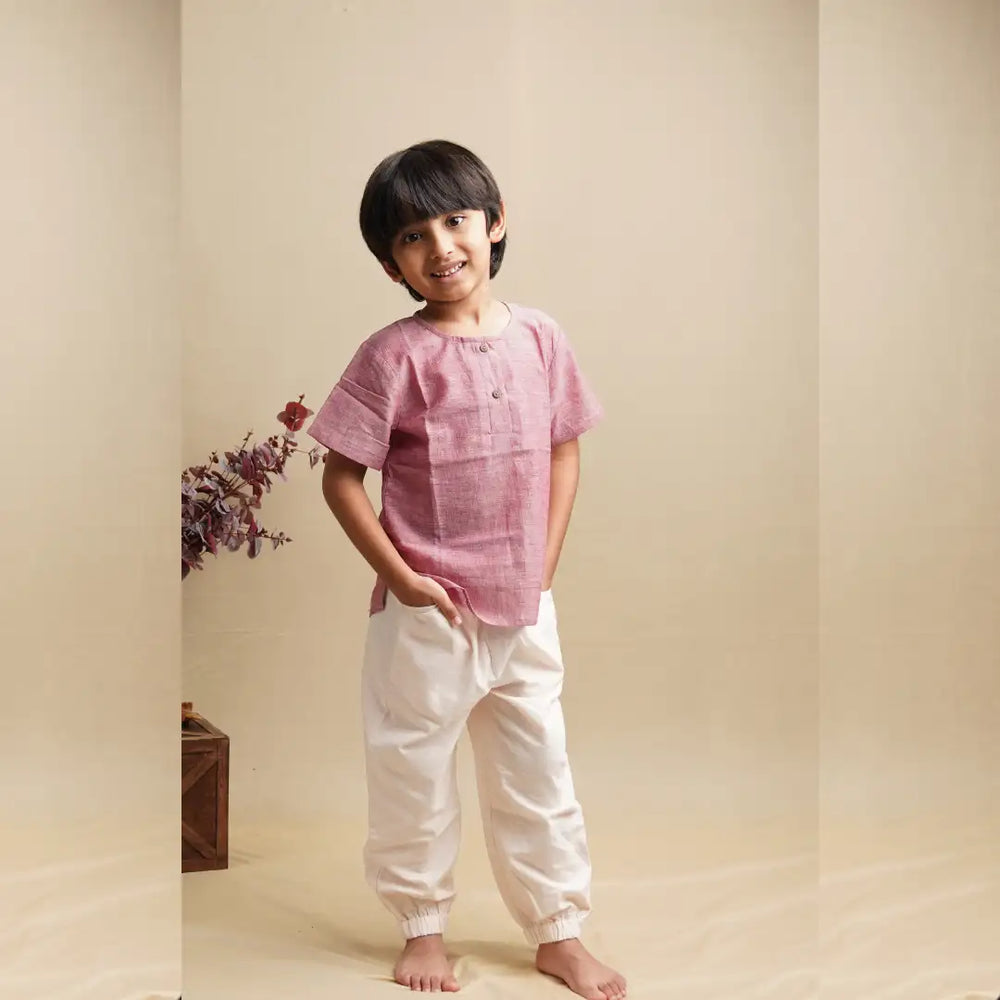 Kurta Shirt' - Boys' Cotton Shirt - EarthBased