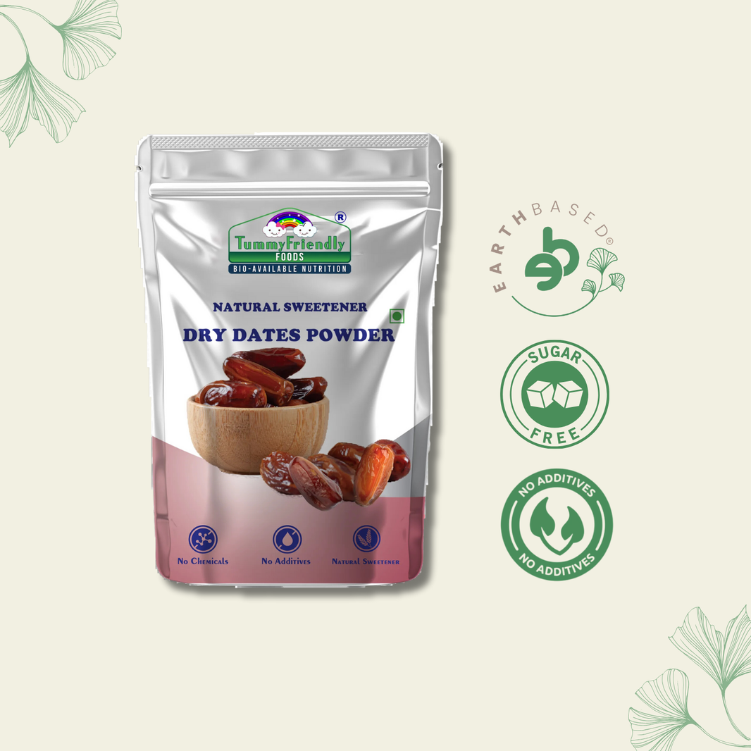 TummyFriendly Foods Dry Dates Powder from Premium Arabian Dates (300 g) - EarthBased