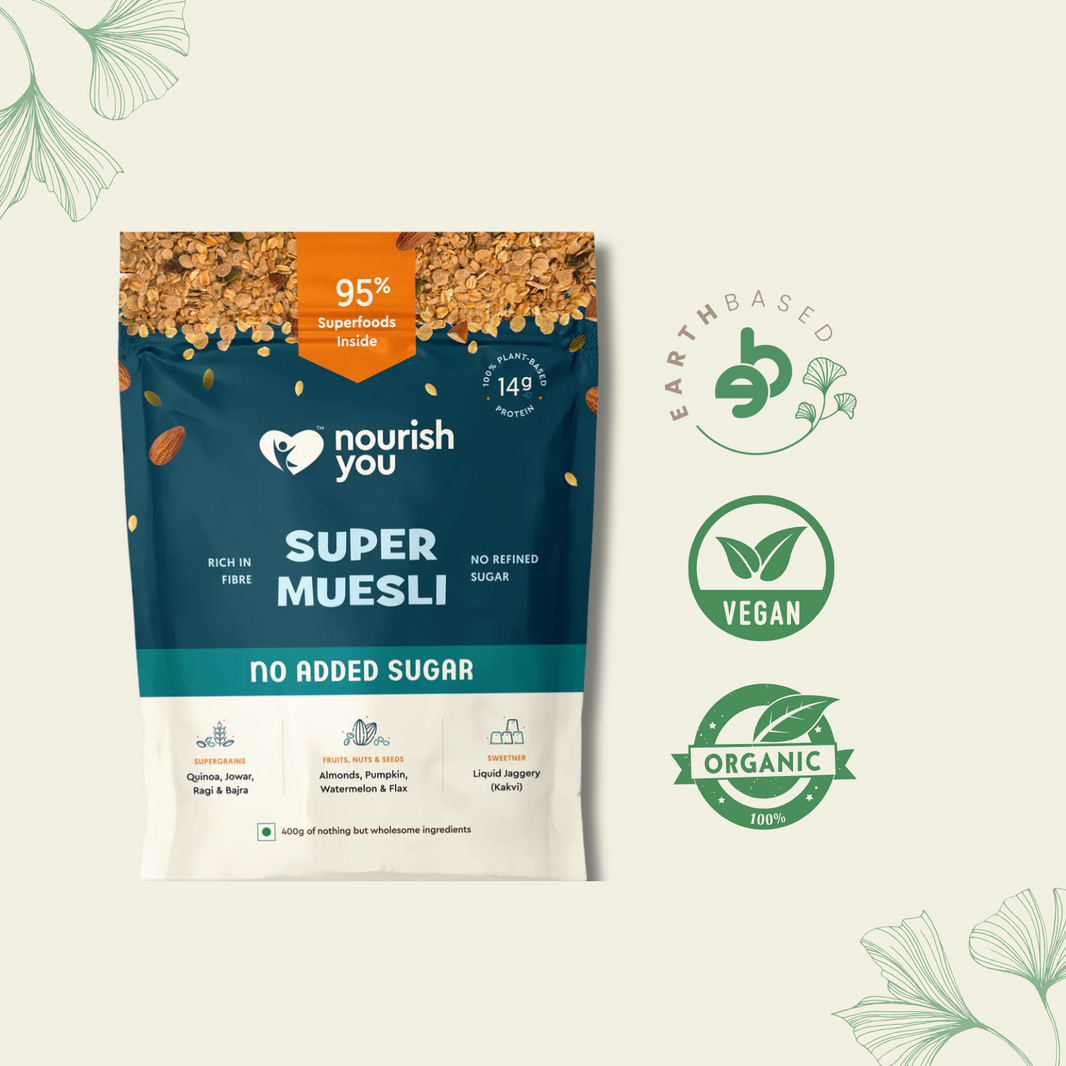 Super muesli - no added sugar | 400g by Nourish You - EarthBased