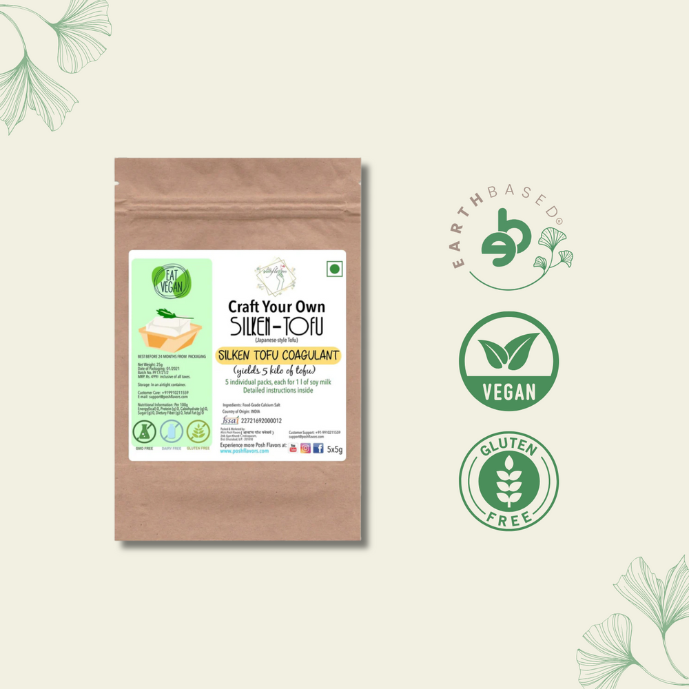 Silken Tofu Coagulant | Make 5kg Silken-Tofu at Home | Easy-to-Use Instructions Included by Posh Flavors - EarthBased